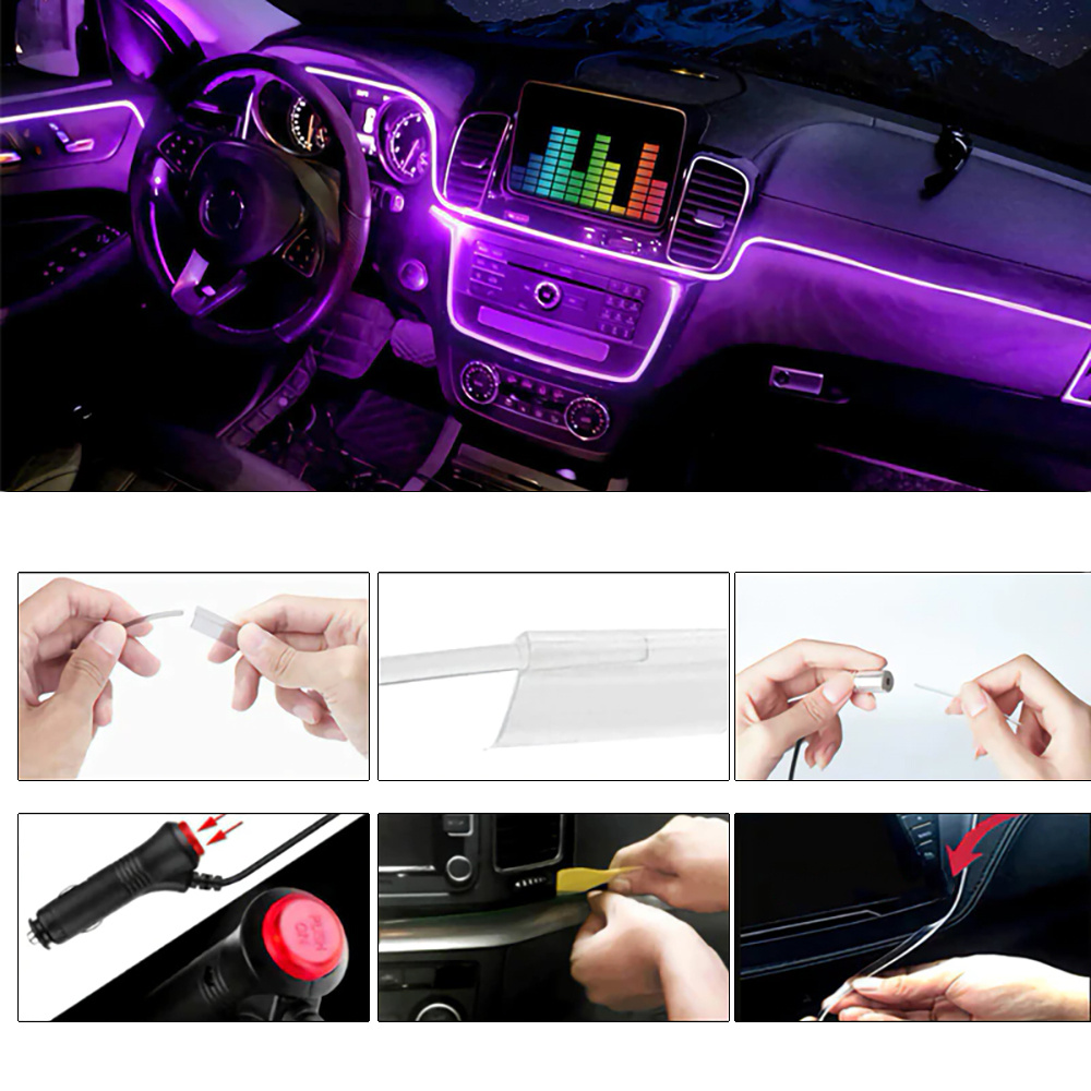 10m Neon LED Auto Innenraumbeleuchtung Lichtleiste RGB APP Control für  Mercedes